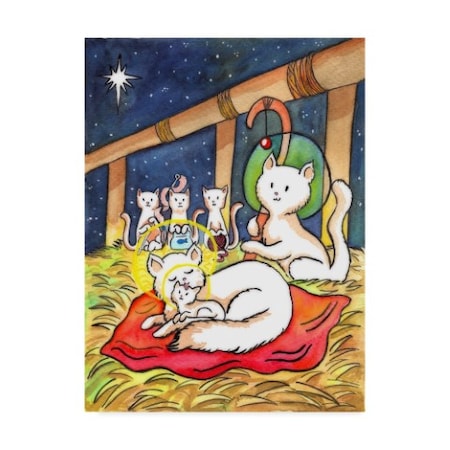 Abraal 'Christmas Cats Night' Canvas Art,24x32